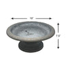7.5" Dove Gray Fiber Clay Birdbath