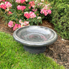 7.5" Gray Fiber Clay Birdbath