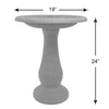 24" Terra Cotta Fiber Clay Birdbath