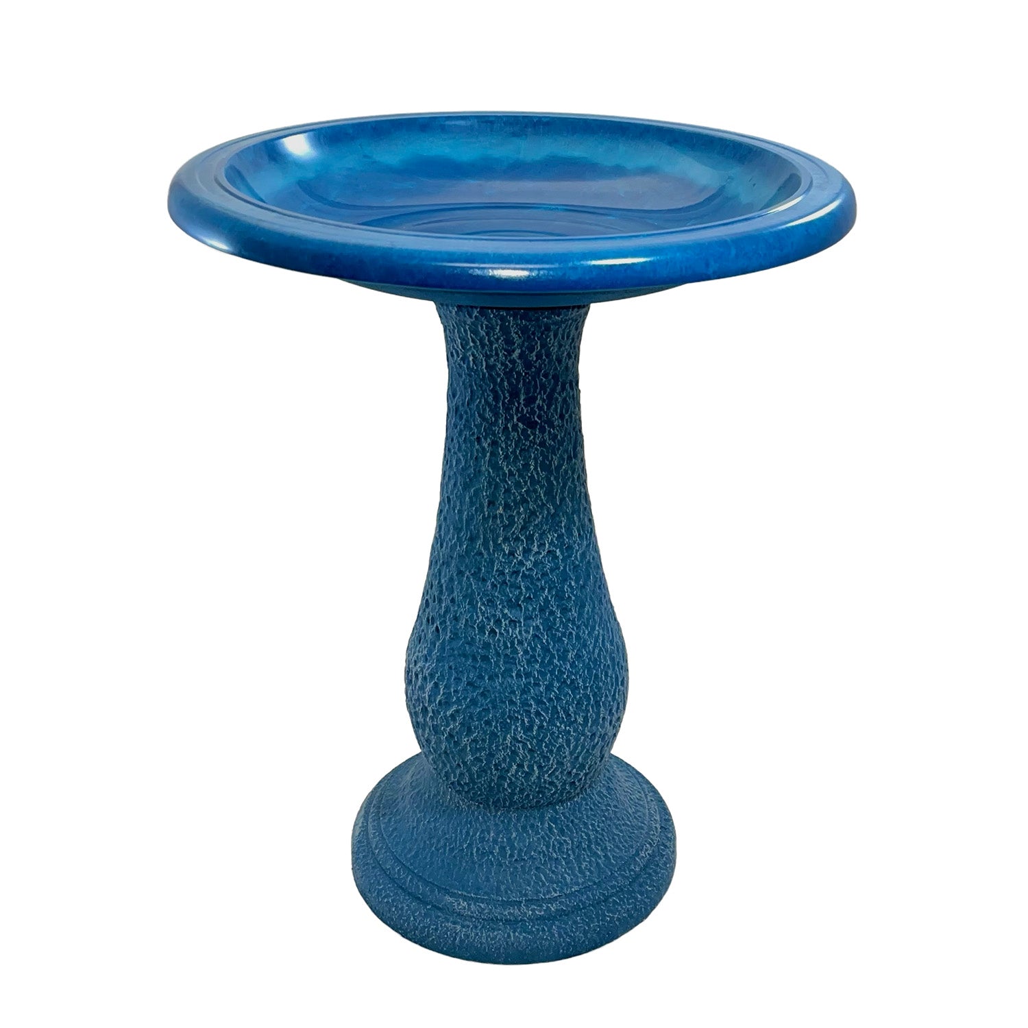 24" Azure Fiber Clay Birdbath
