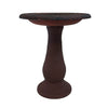 24" Red/Charcoal Fiber Clay Birdbath