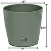 10" Sage Round Self-Watering Bamboo Pot
