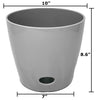 10" Gray Round Self-Watering Bamboo Pot