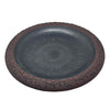 28" Slate/Wine Fiber Clay Birdbath on Black Metal Base