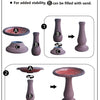 24" Red/Charcoal Fiber Clay Birdbath