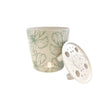 7" Green Flower Round Self-Watering Bamboo Pot