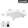 18.5" Silver Square Diamond Plated Aluminum Plant Caddy