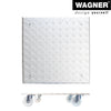 18.5" Silver Square Diamond Plated Aluminum Plant Caddy