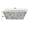 16" Gray Leaves Rectangular Self-Watering Bamboo Planter
