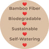 7" Mosaic Round Self-Watering Bamboo Pot
