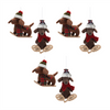 Winter Sport Dog Ornament (Set of 6) 6.5"H, 9"H Polyester