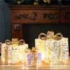LED Package (Set of 3) 6"SQ x 6.5"H, 8"SQ x 9"H, 10"SQ x 11.5"H PVC/Wire 3 AA Batteries Not Included