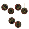 Plaid Disc Ornament (Set of 6) 6”H Iron