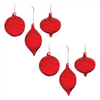 Red Swirl Glass Ornament (Set of 6)