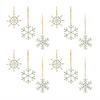 Snowflake Ornament (Set of 12) 3.5”H Iron/Glass Beads