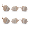 White Washed Etched Acorn (Set of 6)