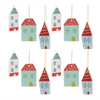 House Ornament (Set of 12) 3.5”H Ceramic
