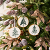 Tree Disc Ornament (Set of 12) 3.5”H Ceramic