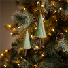 Tree Ornament (Set of 4) 6.5"H, 9"H Plastic/Bamboo/Wood