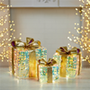 LED Package (Set of 3) 6"SQ x 6.5"H, 8"SQ x 9"H, 10"SQ x 11.5"H PVC/Wire 3 AA Batteries Not Included