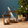 Lantern (Set of 2) 24"H, 30.5"H Wood/Glass
