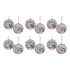 Snowman Disc Ornament (Set of 12) 6.5”H Metal