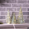 LED Green Mercury Glass Tree (Set of 3)
