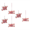 Joy and Noel Ornament (Set of 6) 4"L x 3"H Glass