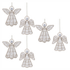 Angel Ornament (Set of 6) 5”H Plastic/Metal