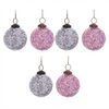 Ball Ornament (Set of 6) 3”D Glass