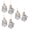 Santa and Snowman Ornament (Set of 6) 4.5”H Resin