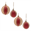 Ball Ornament (Set of 4) 3"D, 4"D Plastic/Bamboo