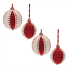 Ball Ornament (Set of 4) 4"D, 5"D Plastic/Cotton