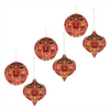 Ornament (Set of 6) 4"H, 4.5"H Glass
