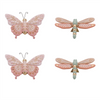 Butterfly/Dragonfly (Set of 4) 4"L x 6.5"W x 2"H Resin