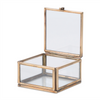Box (Set of 2) 3"L x 1.75"H, 4"L x 2.5"H Glass/Brass