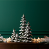 Green Flocked Pine Tree Decor (Set of 4)