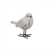 Bird Figurine with Carved Floral Design (Set of 2)