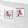 Cardinal and Pine Frame (Set of 2) 14”SQ MDF/Iron