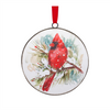 Cardinal and Pine Ornament (Set of 12) 5.75”H Iron