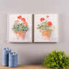 Framed Potted Geranium Print (Set of 2) 10.5"L x 12.5"H MDF/Plastic/Paper