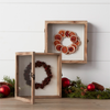 Fruit Wreath Shadow Box (Set of 2) 10”SQ Wood/Resin