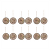 Bird Disc Ornament (Set of 12) 4”H Wood