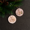 Deer Disc Ornament (Set of 12) 4”H Wood