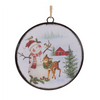 Snowman Disc Ornament (Set of 12) 6.5”H Metal