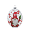 Gnome Disc Ornament (Set of 12) 6”H Glass