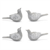 Bird (Set of 4) 5.5"L x 2.25"H, 5.75"L x 3.25"H Resin