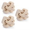 Square Linked Décor (Set of 3) 4.5"L x 3"H Wood