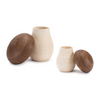 Mushroom Box (Set of 2) 5"H, 6.5"H Wood