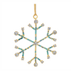 Snowflake Ornament (Set of 12) 3.5”H Iron/Glass Beads